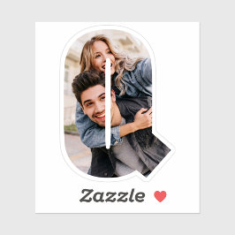 Letter Q Alphabet & Photo Custom-Cut Vinyl Sticker シール