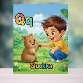 Letter Q Alphabet Poster – Q is for Quokka アクリルサイン (ニュートラル)