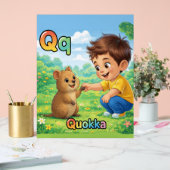 Letter Q Alphabet Poster – Q is for Quokka アクリルサイン (ウェディング)