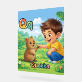 Letter Q Alphabet Poster – Q is for Quokka アクリルサイン (傾斜)