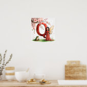 Letter Q Frog Fairy Poster - Chinese Alphabet Art ポスター (キッチン)