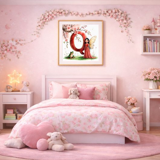 Letter Q Frog Fairy Poster - Chinese Alphabet Art ポスター