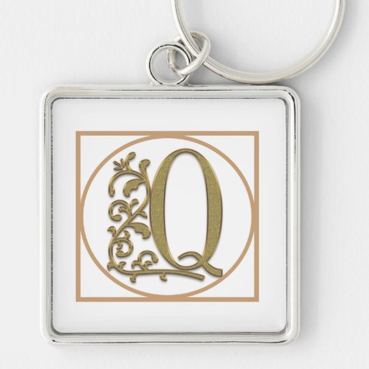LETTER Q MONOGRAM美しい結婚ホームギフト キーホルダー (正面)