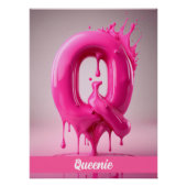 Letter Q, Monogram Q  - Customizable Name Poster  ポスター (正面)