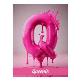Letter Q, Monogram Q  - Customizable Name Poster  ポスター