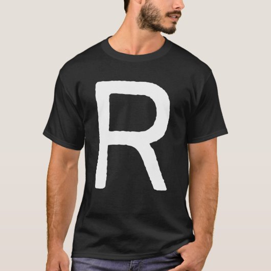 Letter Rメンズメンズモノグラムグラフィックレトロイニシャル Tシャツ (正面)