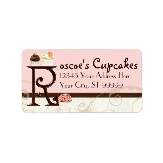 Letter Rモノグラムデザートベーカリー住所 シール (正面)