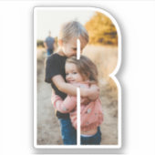 Letter R Alphabet & Photo Custom-Cut Vinyl Sticker シール (正面)