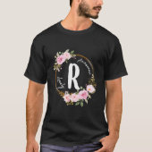 Letter R Floral Wreath Name Initial R Mother'S Day Tシャツ (正面)