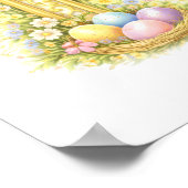 Letter R Gold Spring Nature Monogram Robins Kids ポスター (角)