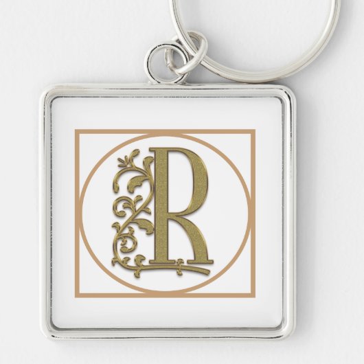LETTER R MONOGRAM美しい結婚ホームギフト キーホルダー (正面)