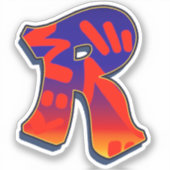 Letter R -  Night Sky シール (正面)