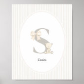 Letter R Nursery Wall Art - Custom Baby Name Print ポスター (正面)