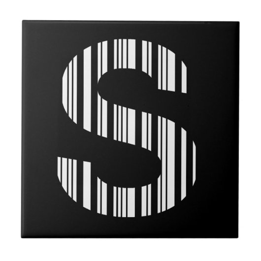 LETTER Sバーコード最初のイニシャルバーコードパターン タイル (正面)