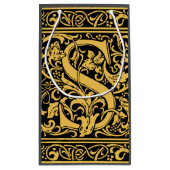 Letter S中世モノグラムアールヌーボー スモールペーパーバッグ (裏面)