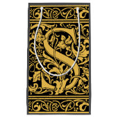 Letter S中世モノグラムアールヌーボー スモールペーパーバッグ (正面)