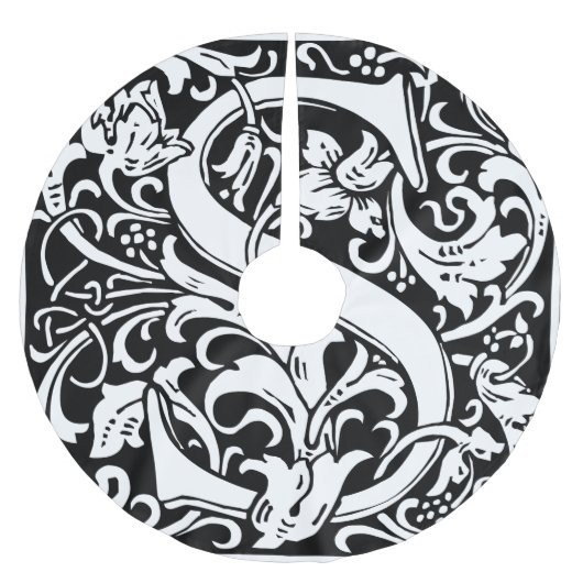 Letter S中世モノグラムアールヌーボー ブラッシュドポリエステルツリースカート (正面)