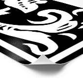 Letter S中世モノグラムアールヌーボー ポスター (コーナー)