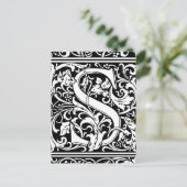 Letter S中世モノグラムアールヌーボー ポストカード (スタンド正面)