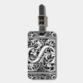 Letter S中世モノグラムアールヌーボー ラゲッジタグ (正面縦)