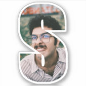 Letter S Alphabet & Photo Custom-Cut Vinyl Sticker シール (正面)