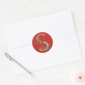 Letter S Christmas Monogram ラウンドシール (封筒)