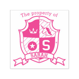 Letter S crest名前をカスタムするunicornキッズライブラリ セルフインキングスタンプ