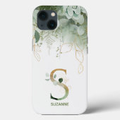 Letter S Green Fern & Succulent Case-Mate iPhoneケース (裏面)