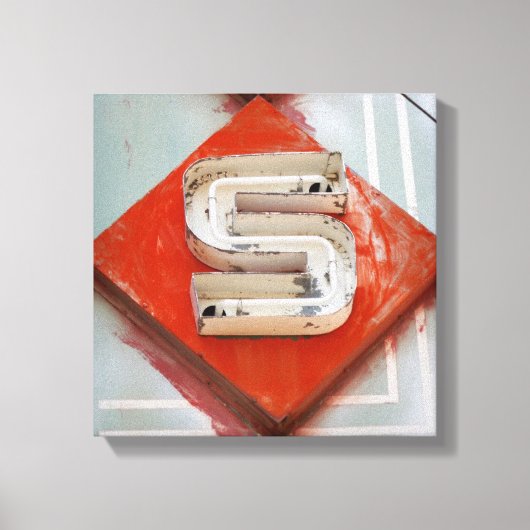 Letter S Neon Canvas Print キャンバスプリント (正面)
