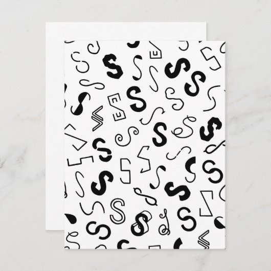 Letter S pattern ノートカード (正面/裏面)