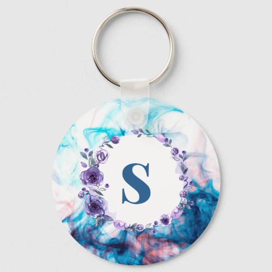 Letter s printed water color background Keychain キーホルダー (正面)