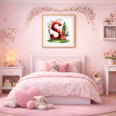 Letter S Seasonal Fairy Poster Cherry Blossom Art ポスター
