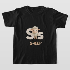 Letter S Sheep Educational Kids T-Shirt | Uppercas Tシャツ