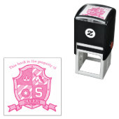 Letter S unicorn crest名前：キッズライブラリスタンプ セルフインキングスタンプ (インサイチュ)