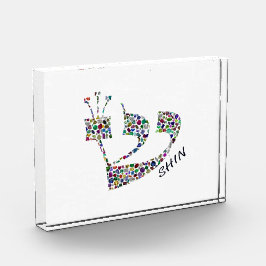 Letter Shin made with Gemstones in All Colors フォトブロック