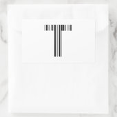 LETTER Tバーコード最初のイニシャルバーコードパターン 長方形シール (バッグ)