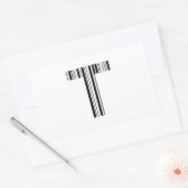LETTER Tバーコード最初のイニシャルバーコードパターン 長方形シール (封筒)