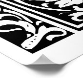 Letter T中世モノグラムヴィンテージイニシャル ポスター (角)