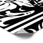 Letter T中世モノグラムヴィンテージイニシャル ポスター (角)