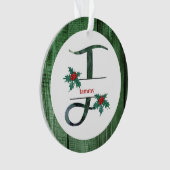 *~* Letter T 素朴 Christmas PHOTO Wood AP44 Orna オーナメント (正面)