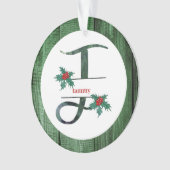 *~* Letter T 素朴 Christmas PHOTO Wood AP44 Orna オーナメント (正面)