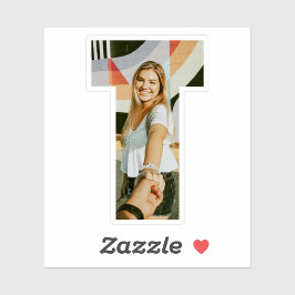 Letter T Alphabet & Photo Custom-Cut Vinyl Sticker シール