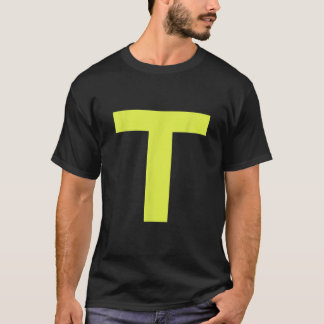 Letter T in Yellow on Green Costume Halloween Part Tシャツ