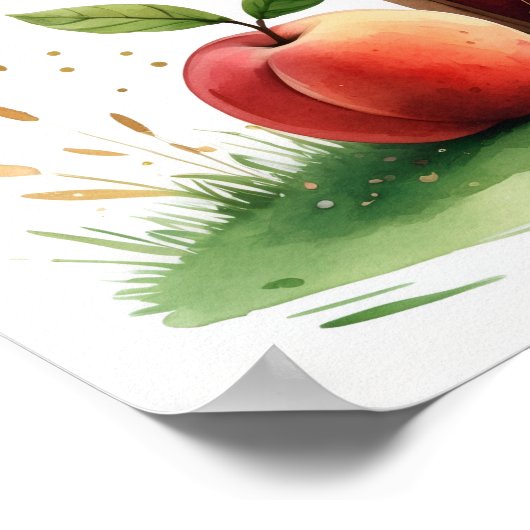 Letter T Peach Fairy Poster Chinese Alphabet Art ポスター (角)