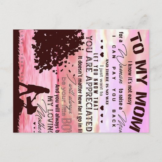 Letter To My Mom | Letter To Family 案内ポストカード (正面)