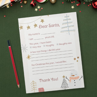 Letter to Santa - 北欧風クリスマスのぬくもり ノートパッド