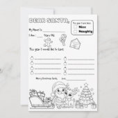 Letter to Santa Coloring Page 招待状 (正面)