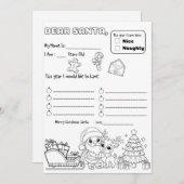 Letter to Santa Coloring Page 招待状 (正面/裏面)