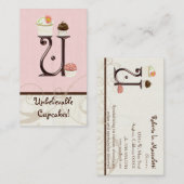Letter Uモノグラムデザートベーカリー名刺 名刺 (正面/裏面)