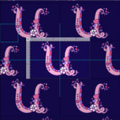 Letter Uモノグラム加飾文字カスタム布 ファブリック (タイル)